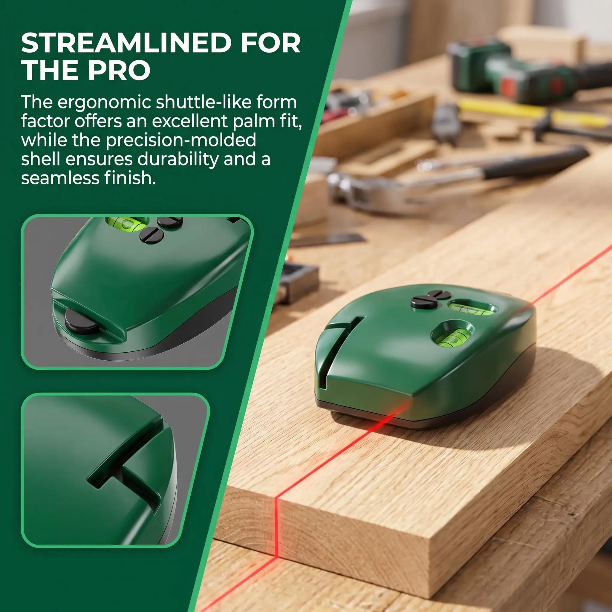 Portable Electronic Laser Level with 90 °   Right Angle, Red & Green Dual Beam, Self-Leveling Cross Parallel Line Marking Tool for Construction Layout