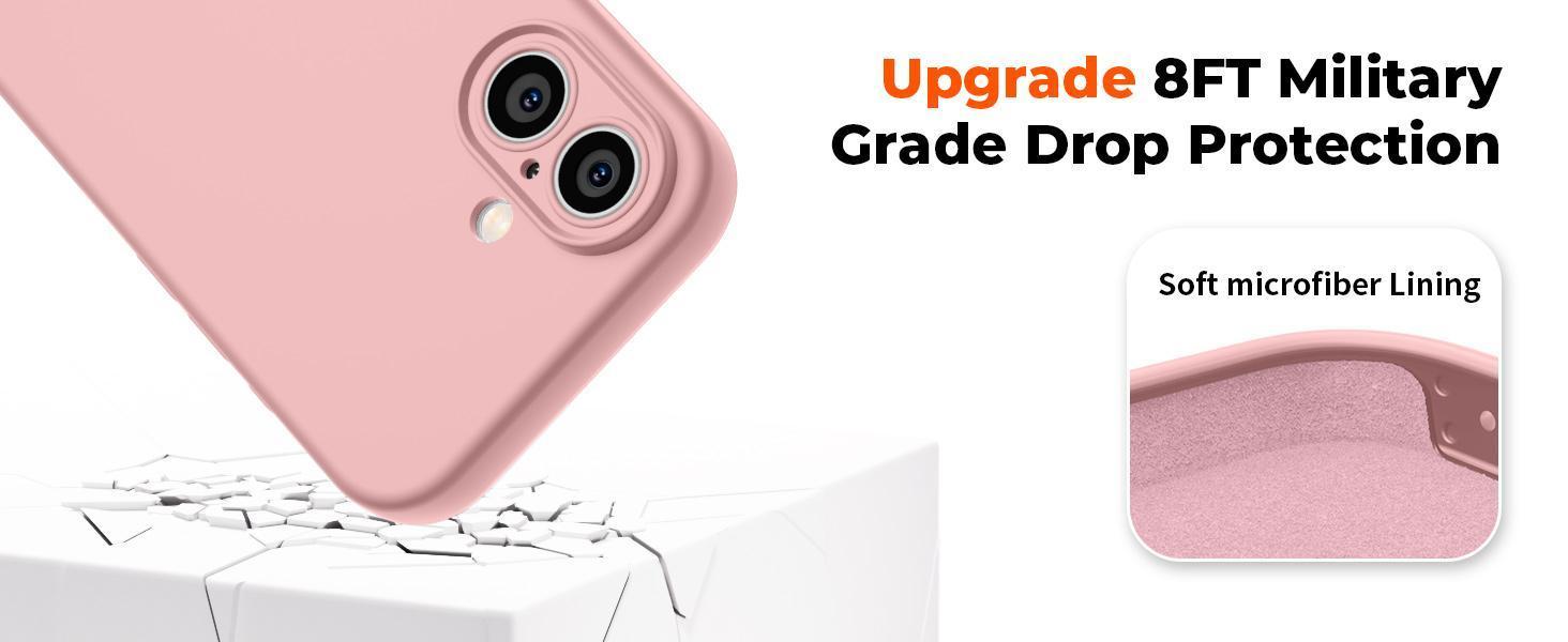 Designed for iPhone 16 Plus Case,Premium Liquid Silicone with [Soft Anti-Scratch Microfiber Lining][Upgraded Camera Protection] Slim Shockproof Phone Case for Men Women Girls,Rose Pink
