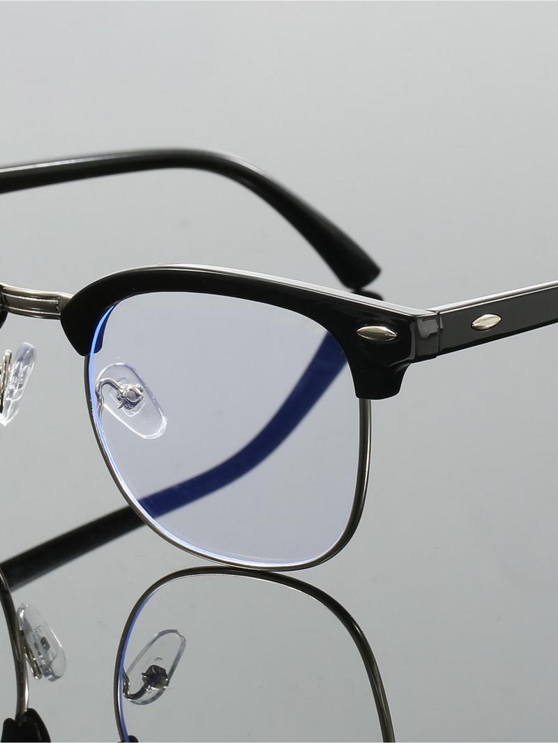 Anti-Blue Light Square Full Frame Eyeglasses - Unisex Basic Fashion Style, Ideal for Work & Daily Outfit Decor