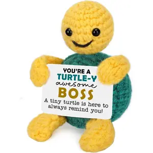 Funny Boss Gifts for Women Men, Birthday Appreciation Office Gift for Supervisor Manager, Desk Decor Accessories Cute Crochet Turtle