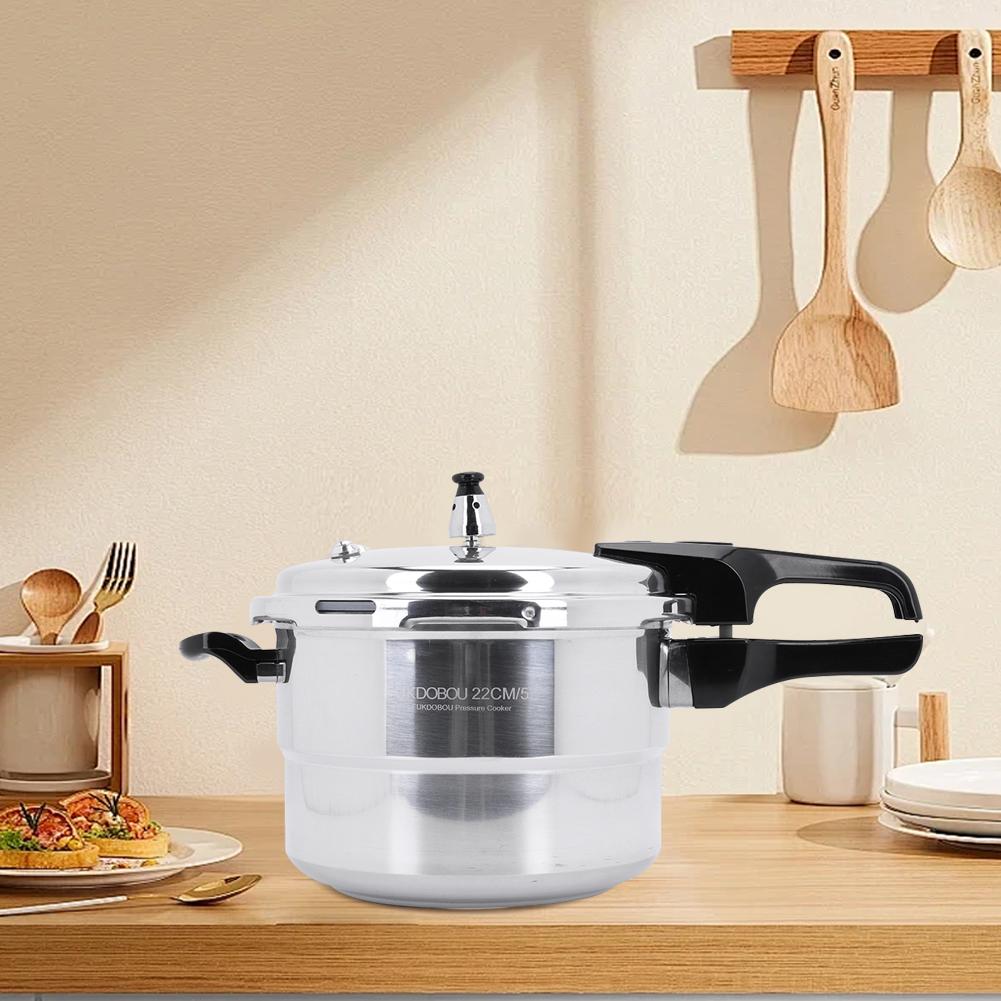1-Piece Aluminum Alloy Round Pot Pressure Cooker, Multi-Size Cookware with Steaming Plate, Household Stovetop Canner Compatible with Gas & Induction Cookers, Nutrient-Lock Design, Pressure Cookers