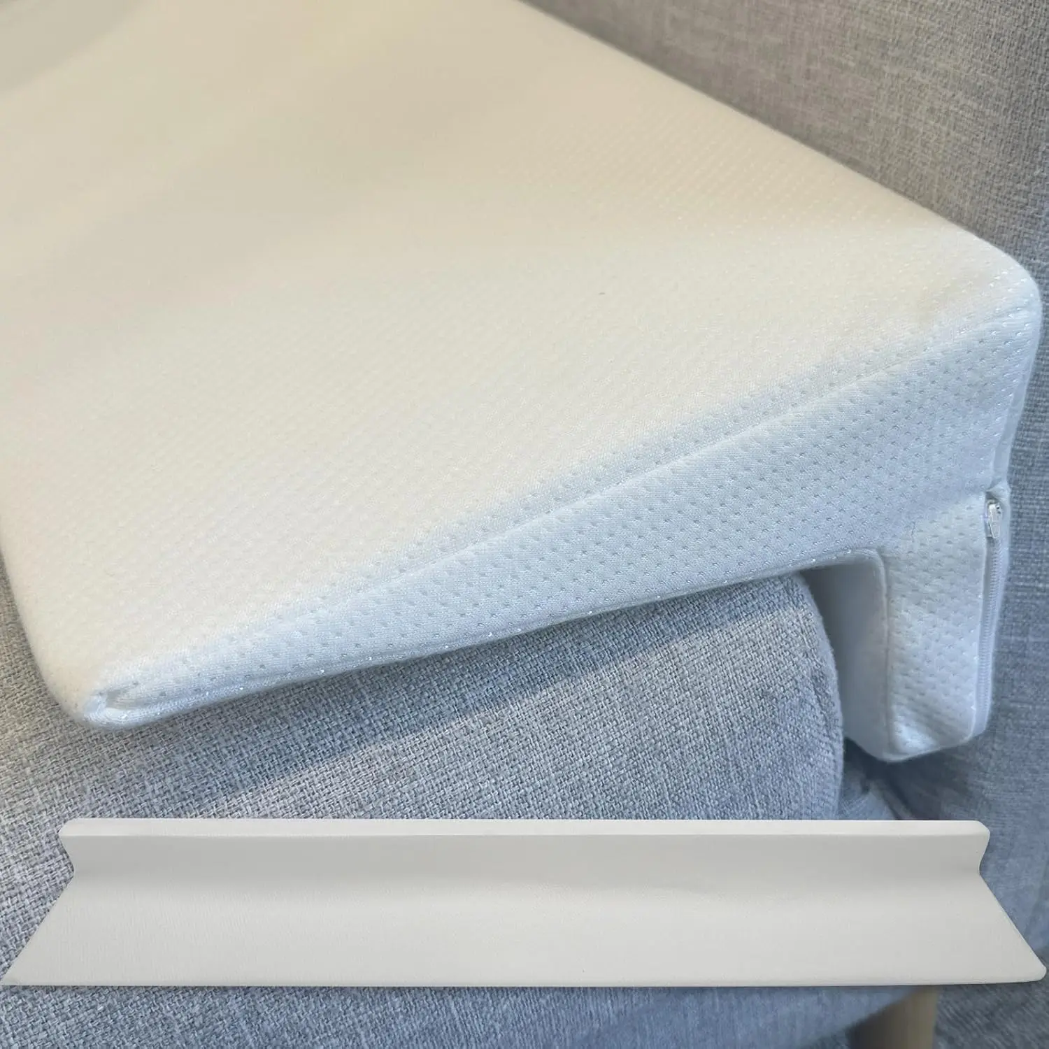 Bed Wedge Pillow Headboard for Bed Headboard Gap Bed Gap Filler Pillow for Gap 1.6 Inch, Removable and Washable Pillow with Zipper for Bed Couch ((60"x10"x6"))