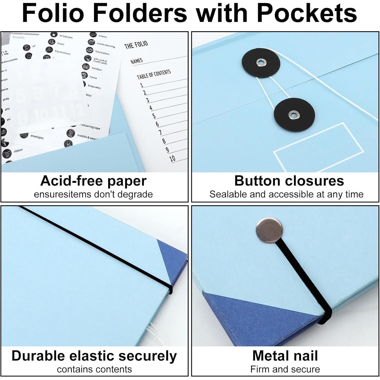 File Folder, 1 Count Envelope-closure Cover Design Portable Foldable File Folder, Pastel Color File Storage Folder, Office Stationery & Supplies