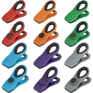 Chip Clips, Magnetic Bag Clips with Air Tight Seal for Food Storage, 12 Counts, Multicolor