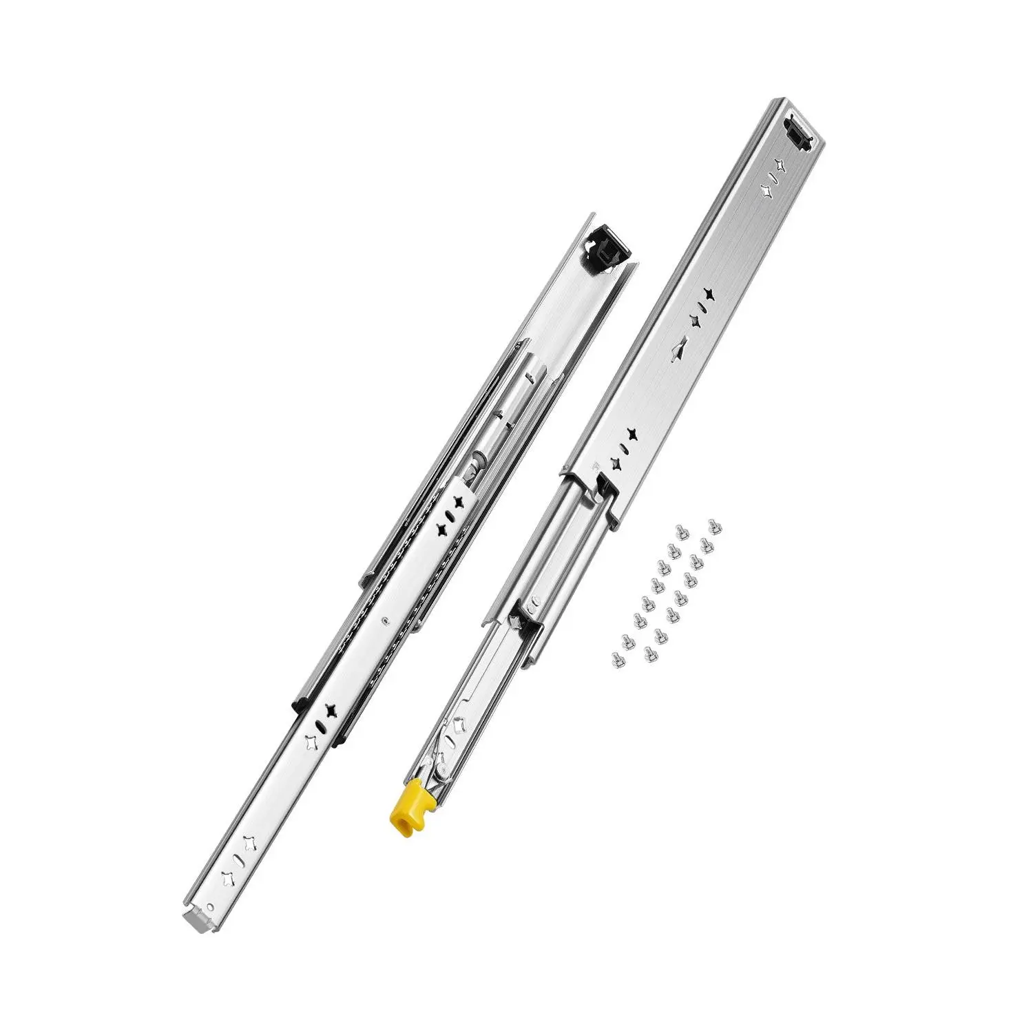 VEVOR Heavy Duty Drawer Slides 18inch, 1 Pair Locking Drawer Slides 250lbs Load Capacity, Side Mount Ball Bearing, 3-Fold Full Extension