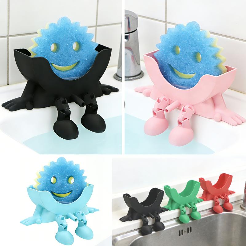 Funny  Dish Sponge Holder with Drainage – Sponge Daddy & Dish Mommy Sink Organizer