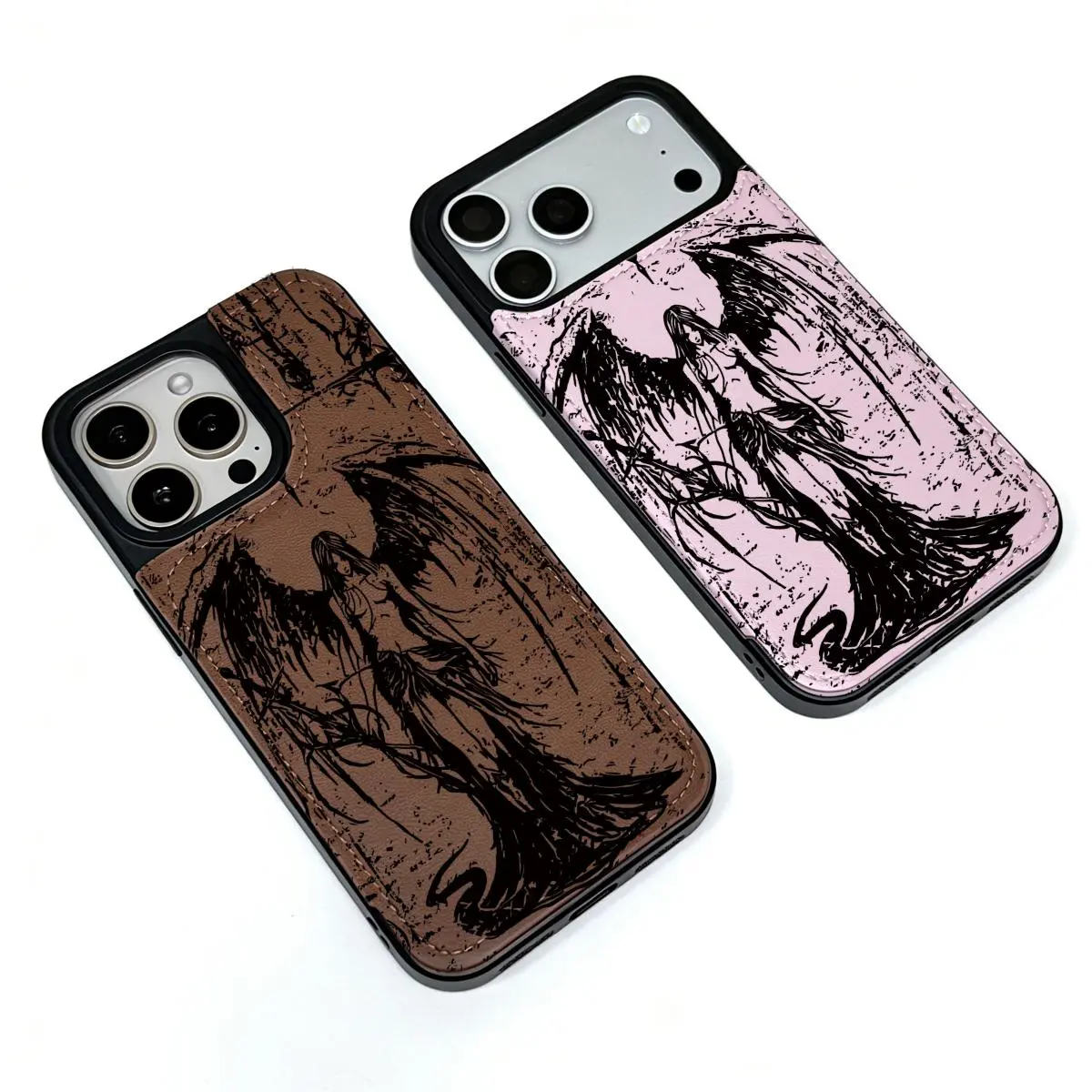 Gothic Luxury Leather Smartphone Wallet Case with Card Holder, Cash Slot, Kickstand, Double Clasp Magnetic Closure, Shockproof Protection for iPhone 12-16 Pro Max, iPhone 17 Accessories