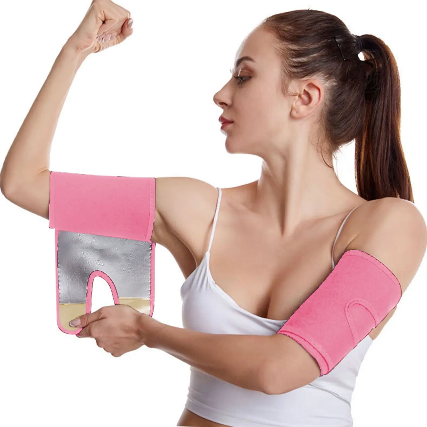 Sauna Sports Arm Sleeves, Neoprene Compression Sweat Arm Trimmer, Sporty Plain Design, Ideal for Gym Workout & Outdoor Activities