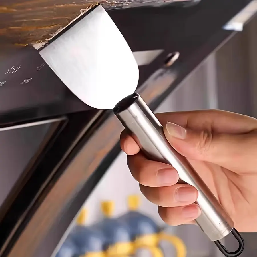 [Multi-Scene Cleaning Tool] 1pc/2pcs Multi-Scene Practical Cleaning Tool / Stainless Steel Pot Bottom Scraper, Oil Removal Tool, Black Grime and Tar Scraper, Refrigerator Defrosting Ice Scraper, Kitchen Descaling Scraper, Outdoor Advertisement Scraper