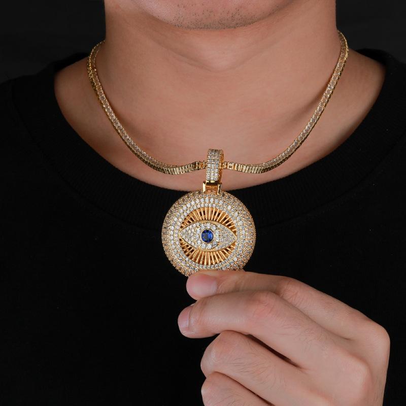 Hot-Selling New Devil'S Eye Pendant With Micro-Inlaid Zircon, Hip-Hop Trendy Accessory