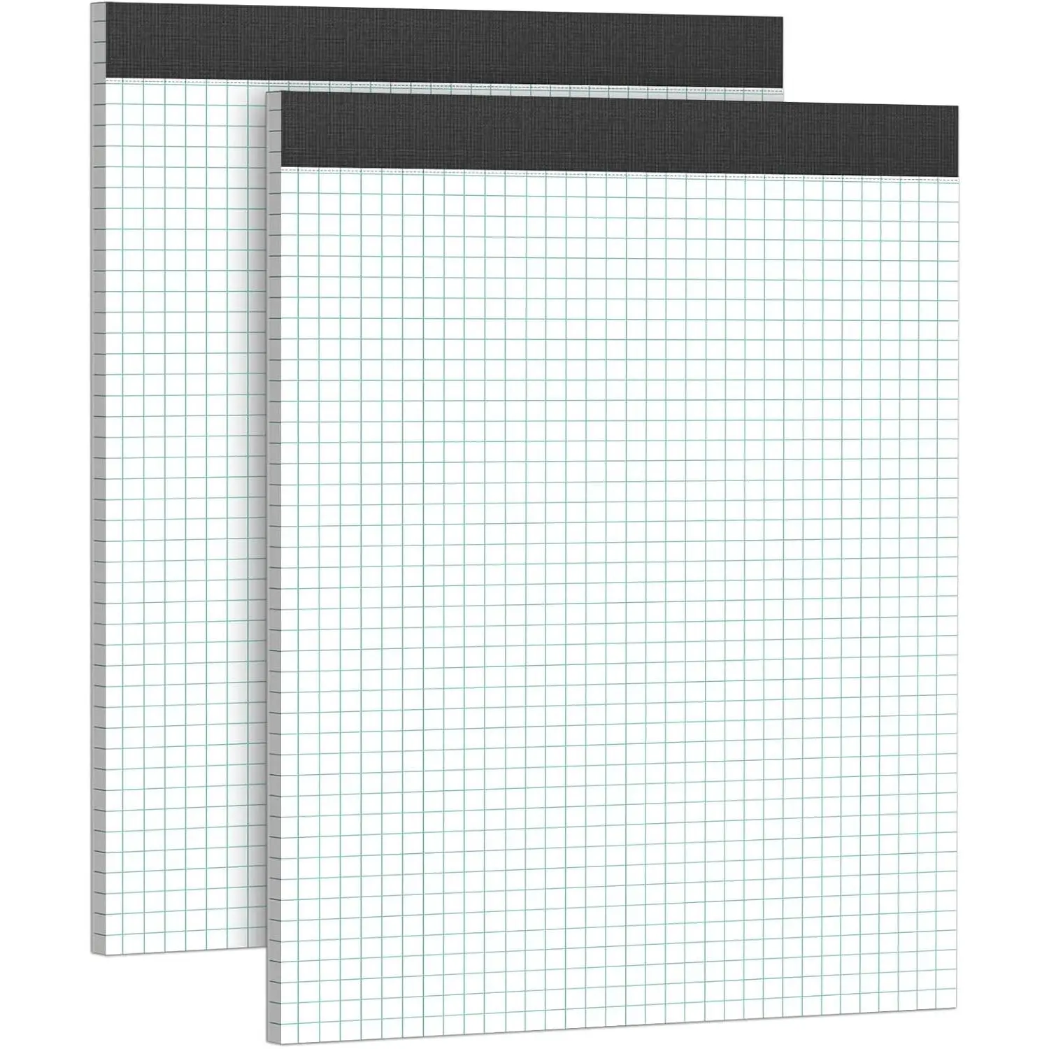 Graph Paper Notebook 8.5 x 11 Grid Paper Pad Quad Ruled 4x4, 2 Pack, 30 Sheets per Pad, White, Easy-Tear Perforations