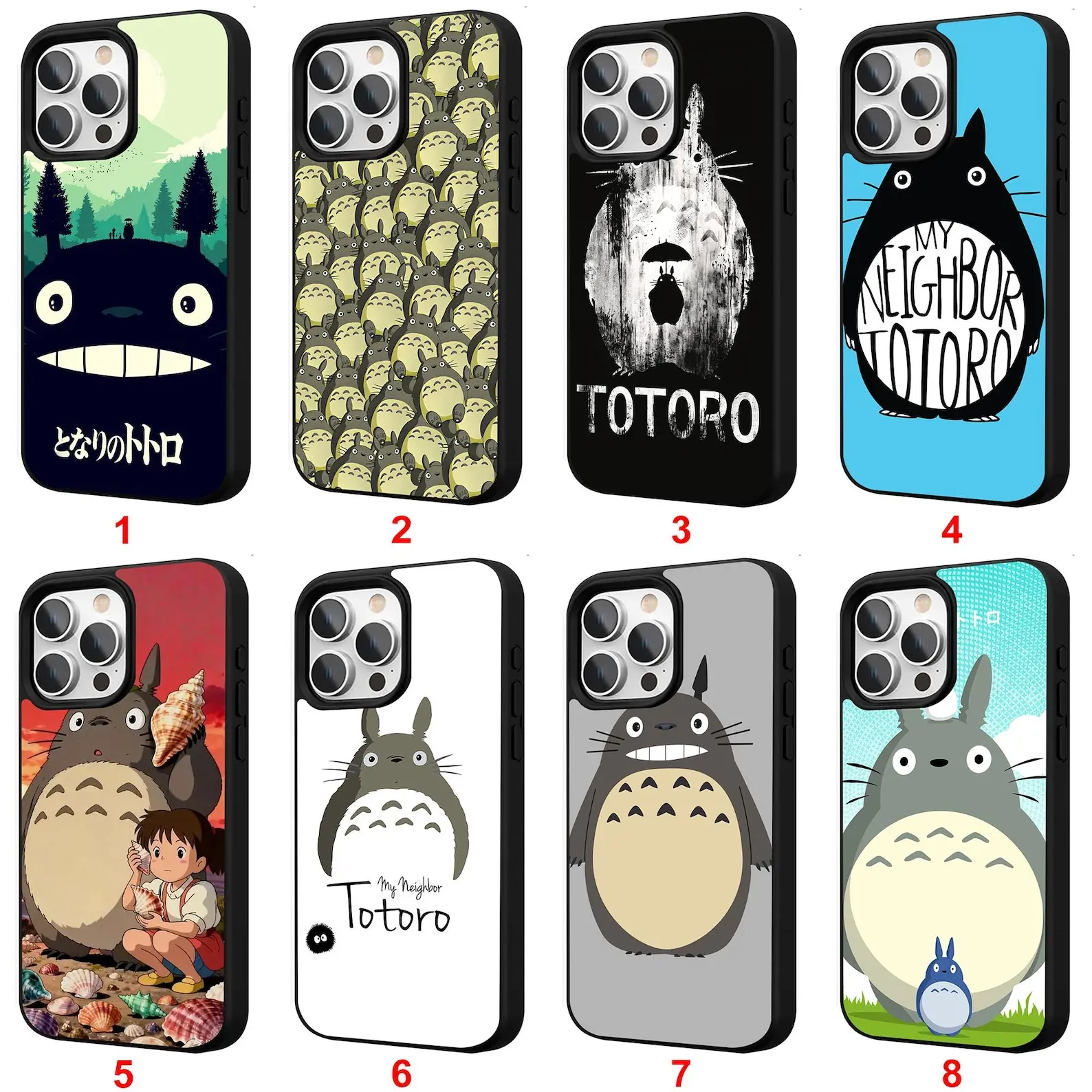 *My Neighbor Totoro* anime-themed skins, compatible with the iPhone 11–17 Pro Max/Plus series and Samsung Galaxy S23–S25 series.
