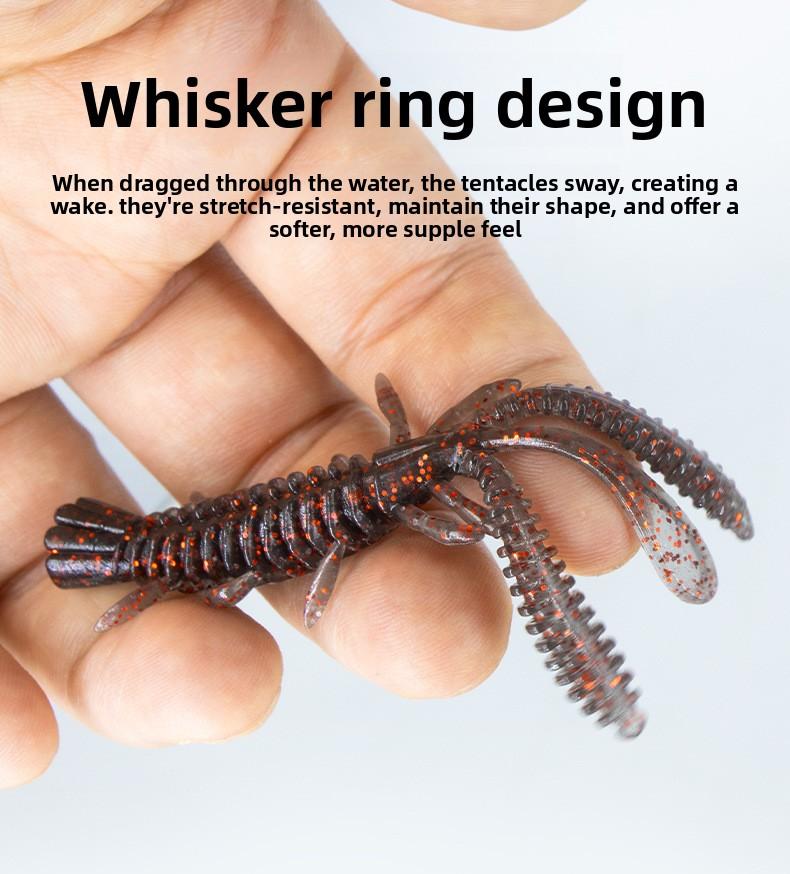 Luya floating shrimp wave dance shrimp type soft bait Ned lead head hook down fishing group black pit soft bait bass false bait soft worm