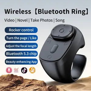 TikTok Scrolling Ring - Bluetooth Remote for TikTok Clips & Tunes, iPhone-Compatible Fingertip Wireless Bluetooth Controller, Ideal for iPad, iOS & Android, with Lively Camera Shutter, electronic shutter