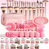 Makeup Brush Set with Sponge & Puff, Ultimate Beauty Tools Kit, Complete Cosmetic Brushes Collection for Flawless Application, Cosmetics Brushes Set
