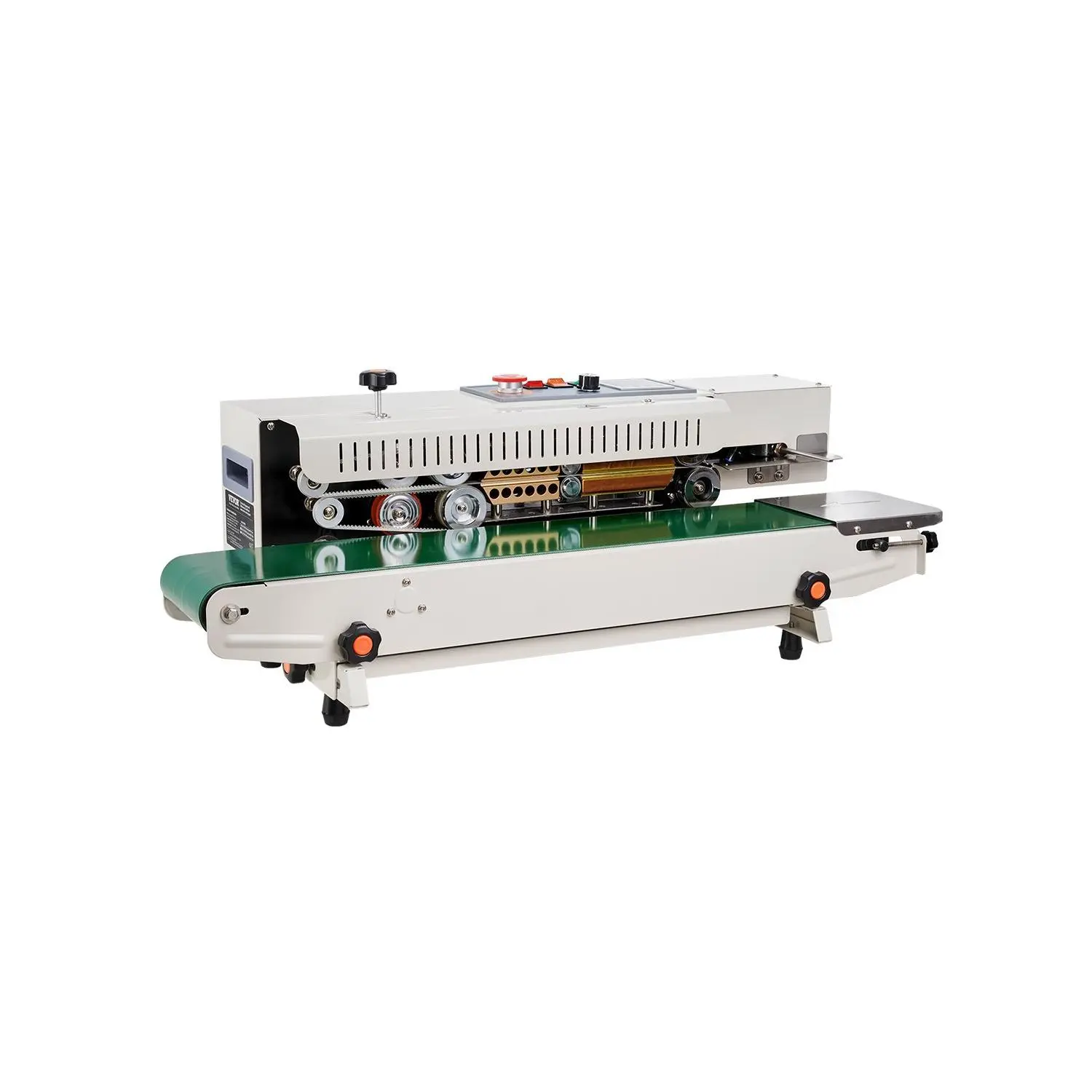 VEVOR Continuous Bag Band Sealing Machine, 0.24-0.47 in/6-12 mm Seal Width, Horizontal Band Sealer Machine with Digital Temperature Control, Bag Sealer for 0.02-0.8 mm Plastic Bags, Inflation Functio