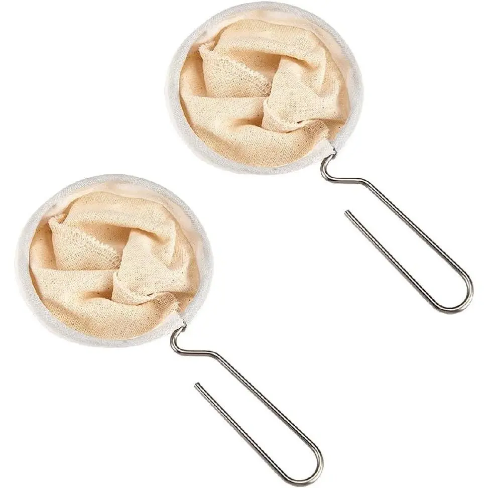 2 count  Coffee Sock Filter with Steel Handle |  cloth coffee filters for manual drip brewing,  and  use, for , travel, gifts and everyday use