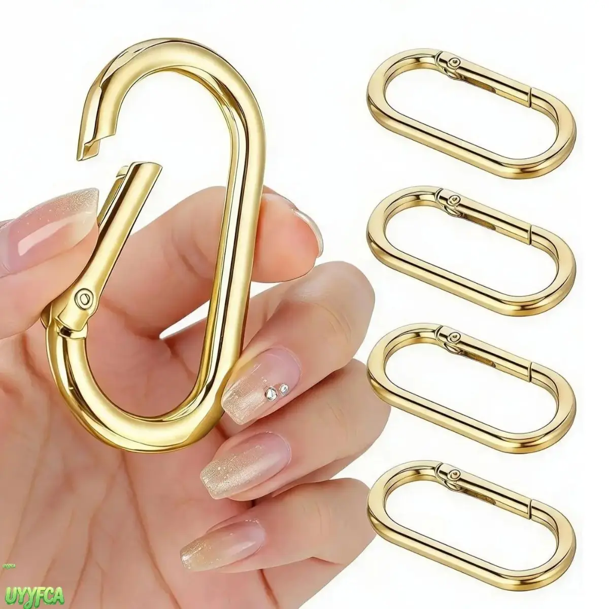 5-Pack Oval Spring‑Loaded Metal Carabiner Clips, Heavy‑Duty Trigger Snap Hooks, Compact Multi‑Purpose Hardware For Keychains, Handbag Repair, Pet Leash Attachment, Outdoor Gear And Daily Organizing Use(Not for professional rock‑climbing load‑bearing use)