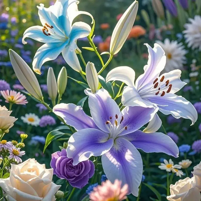 200Pcs Mixed Color Lily Flower Seeds – Perennial Trumpet Blooms, Easy to Grow for Bright and Elegant Garden Displays