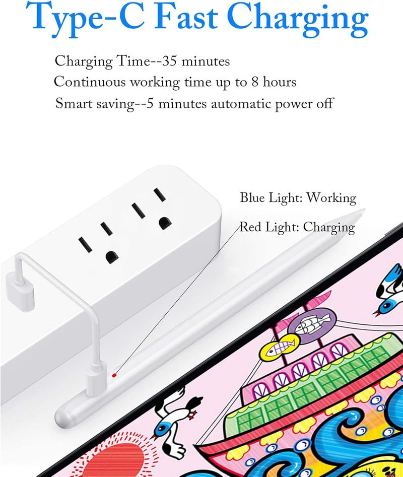 Active Stylus Pens for Touch Screens with Magnetic Design, Rechargeable Universal Stylus Pen, Fine Point Stylus Pen For iPad Pro/Air/Mini/For iPhone/For iOS/For Android/For Tablets Writing & Drawing-White Active Stylus Pens for Touch Screens with Magnetic Design, Rechargeable Universal Stylus Pen, Fine Point Stylus Pen For iPad Pro/Air/Mini/For iPhone/For iOS/For Android/For Tablets Writing & Drawing-White