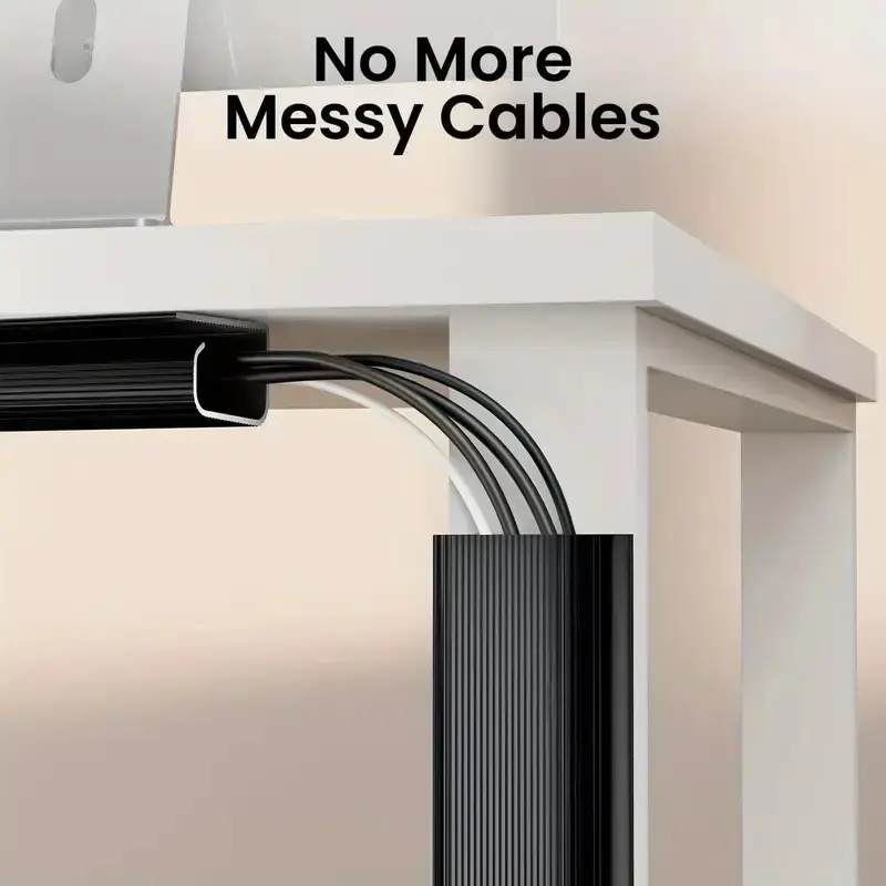 Self-Adhesive Desktop Cable Organizer, No Drilling Needed, Durable PVC Material, Multi-Functional Desk Cable Management, Office Desk Accessory