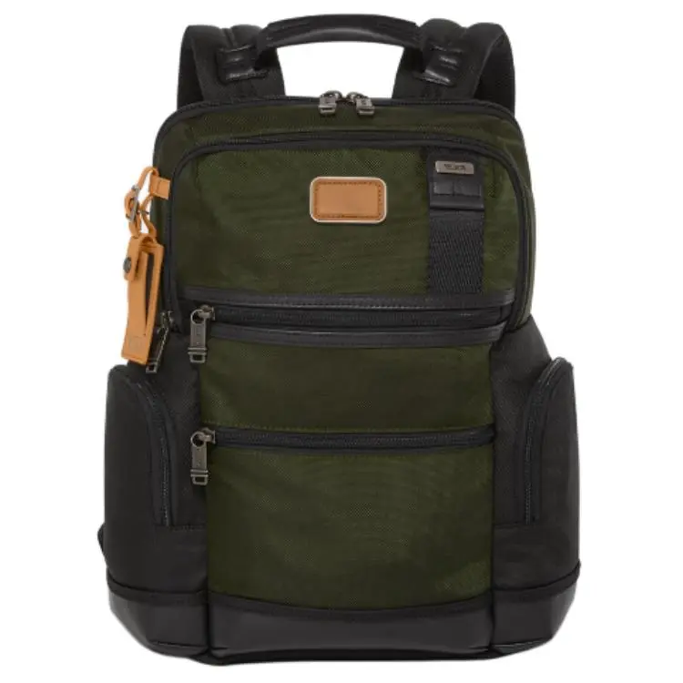 Tumi Parrish Nylon and Genuine Leather Business Backpack for Men, Urban Style, Olive