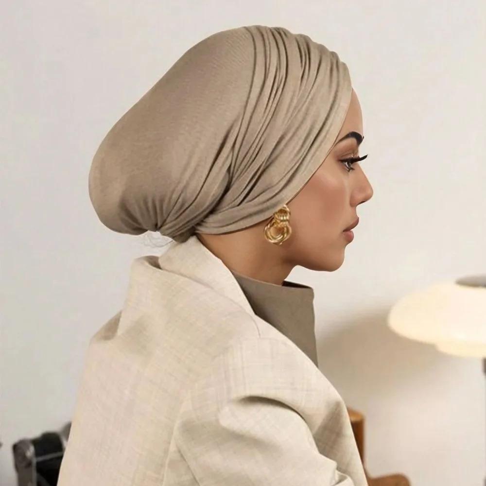 1pc Women Hijab Solid Color Faux Pearl Chiffon Soft Headscarf,Arab Leisure Long Scarf,Solid Color Wrapped Headscarf for DailyUse