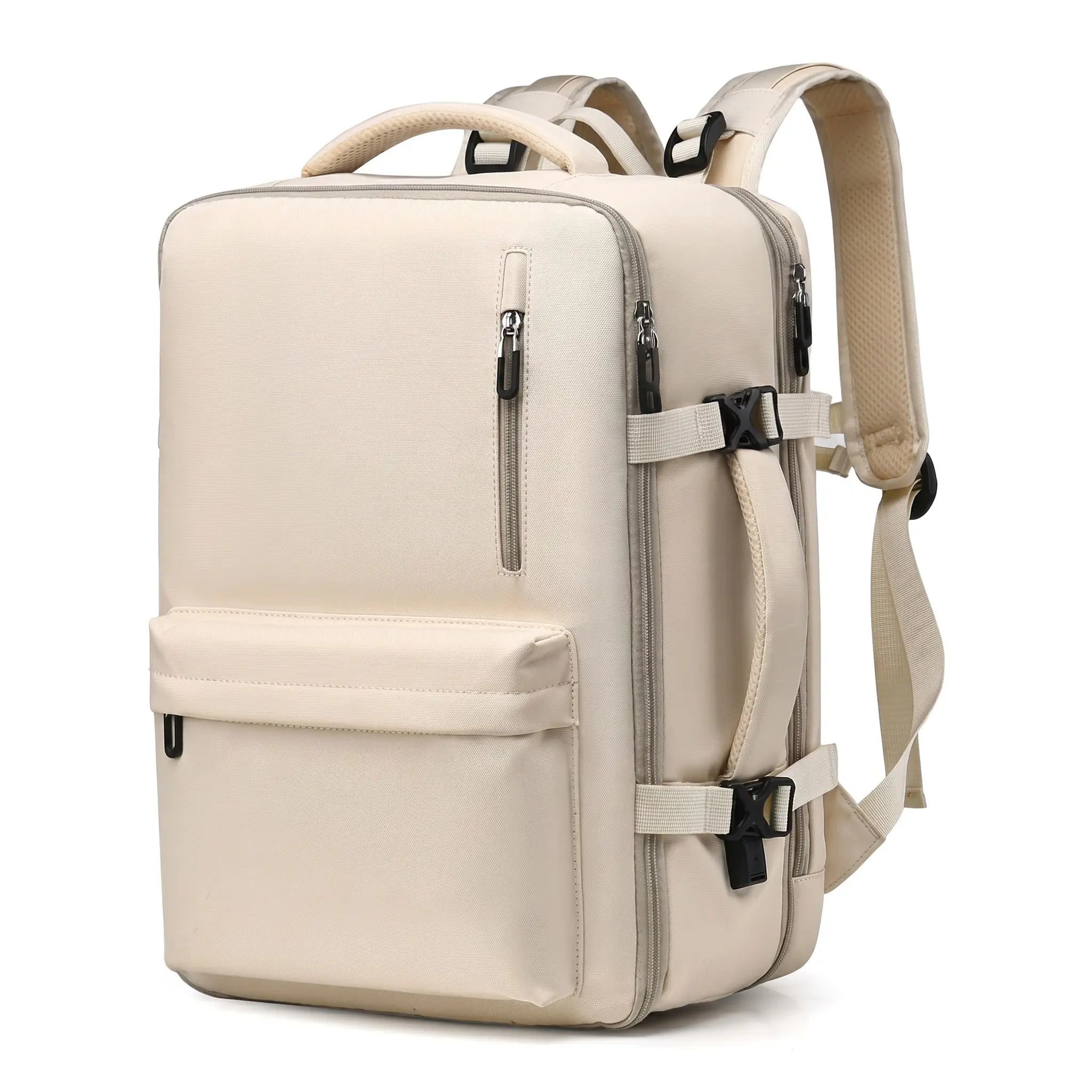 Minimalist Solid Nylon Backpack for School & Travel with Waterproof Finish, Expandable Capacity, 16" Laptop & Shoe Compartments, Backpacks For School