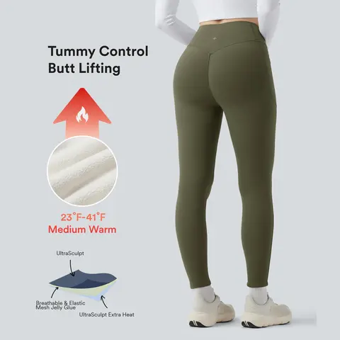 Halara UltraSculpt™ Extra Heat High Waisted Scrunch Butt Lifting Tummy Control Yoga Leggings with Pockets