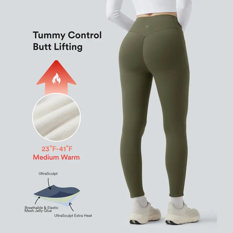 Halara UltraSculpt™ Extra Heat High Waisted Scrunch Butt Lifting Tummy Control Yoga Leggings with Pockets