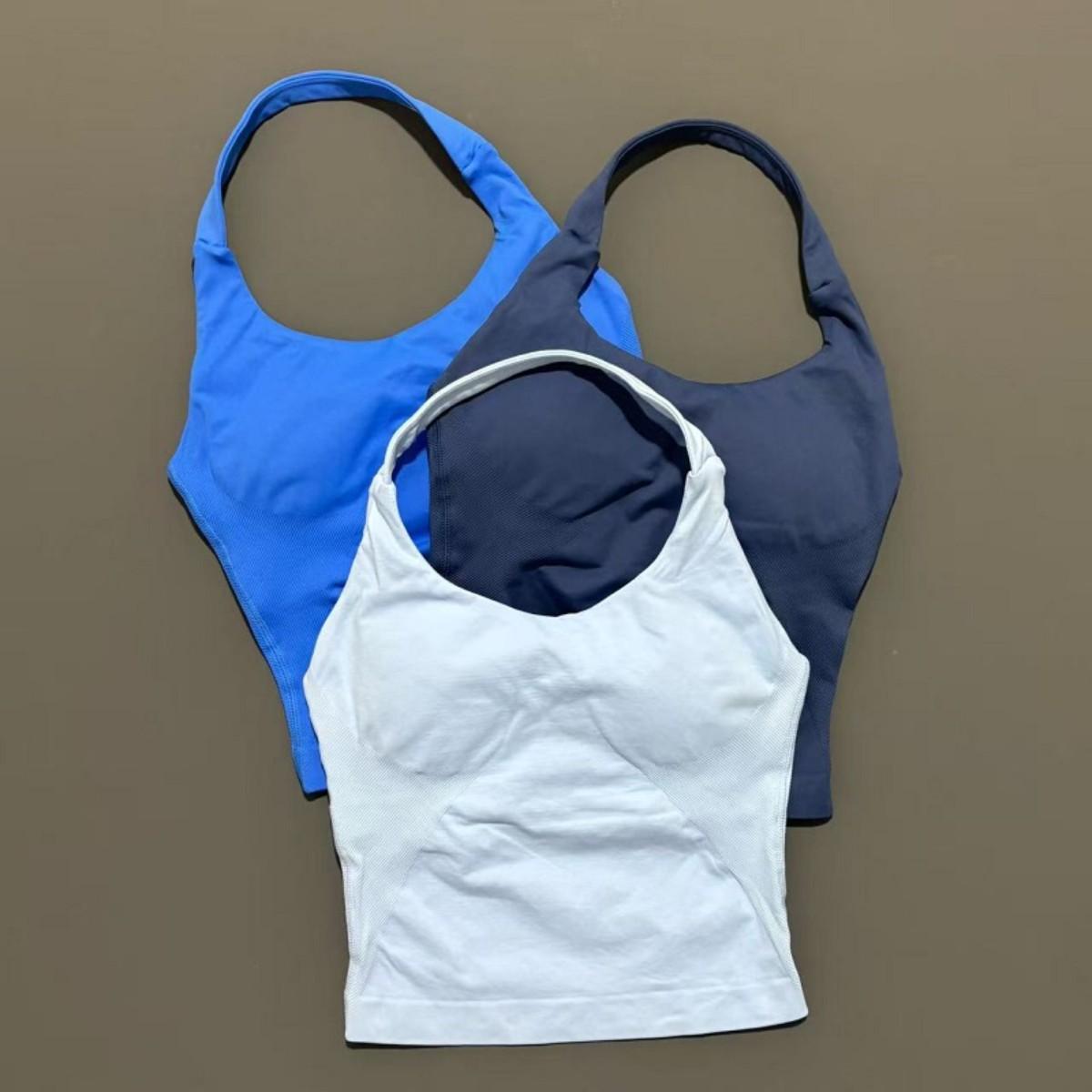 (With Logo) DFYFN  Gym Sports Top Women Seamless Yoga Tank Longline Strappy Top Open Back Bra Sportswear Gym Clothing Running Workout Halter tracksuits men wrestling suits Women's Bandeau Bikini and Maxi Dress Set Breathable Camouflage Training