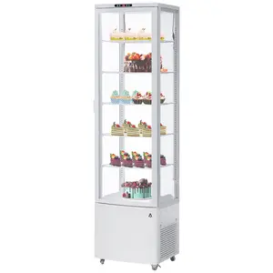 10.5 Cu.Ft Commercial Upright Display Refrigerator – Double Glass Door – LED Lighting – Adjustable Shelves – Auto Defrost – Air-Cooled – Freestanding Showcase for Bakery, Restaurant, Store, Gym, Office