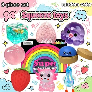 8 pieces - Soft, Cute and Fun Squeezing Toy Set - Stress Relieving Fingertip Toy, Essential for Office Stress Relief, Cute Anxiety Reliever, Creative Release, Stress Relief Squishies
