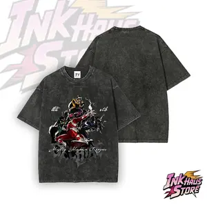 Mighty Morphin Power Rangers All Rangers Season1 --Short Sleeve Cotton Unisex Retro wash Tee