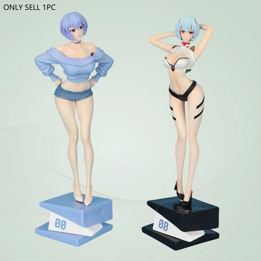 Evangelion Eva Ayanami Rei Anime Figure Hand-Painted Model with Schoolgirl Pajamas, 3D Collectible Display Toy, Perfect for Fans and Collectors