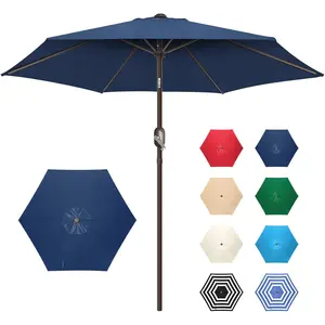 7.5Ft/9Ft Patio Umbrella, UV Protect Pool Umbrella with Heavy Duty Pole,Outdoor Umbrella with Push Botton Tilt & Crank