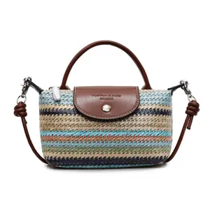 Rainbow Straw Bag - Shoulder Bag with Ultra Light Design, Crossbody Bag