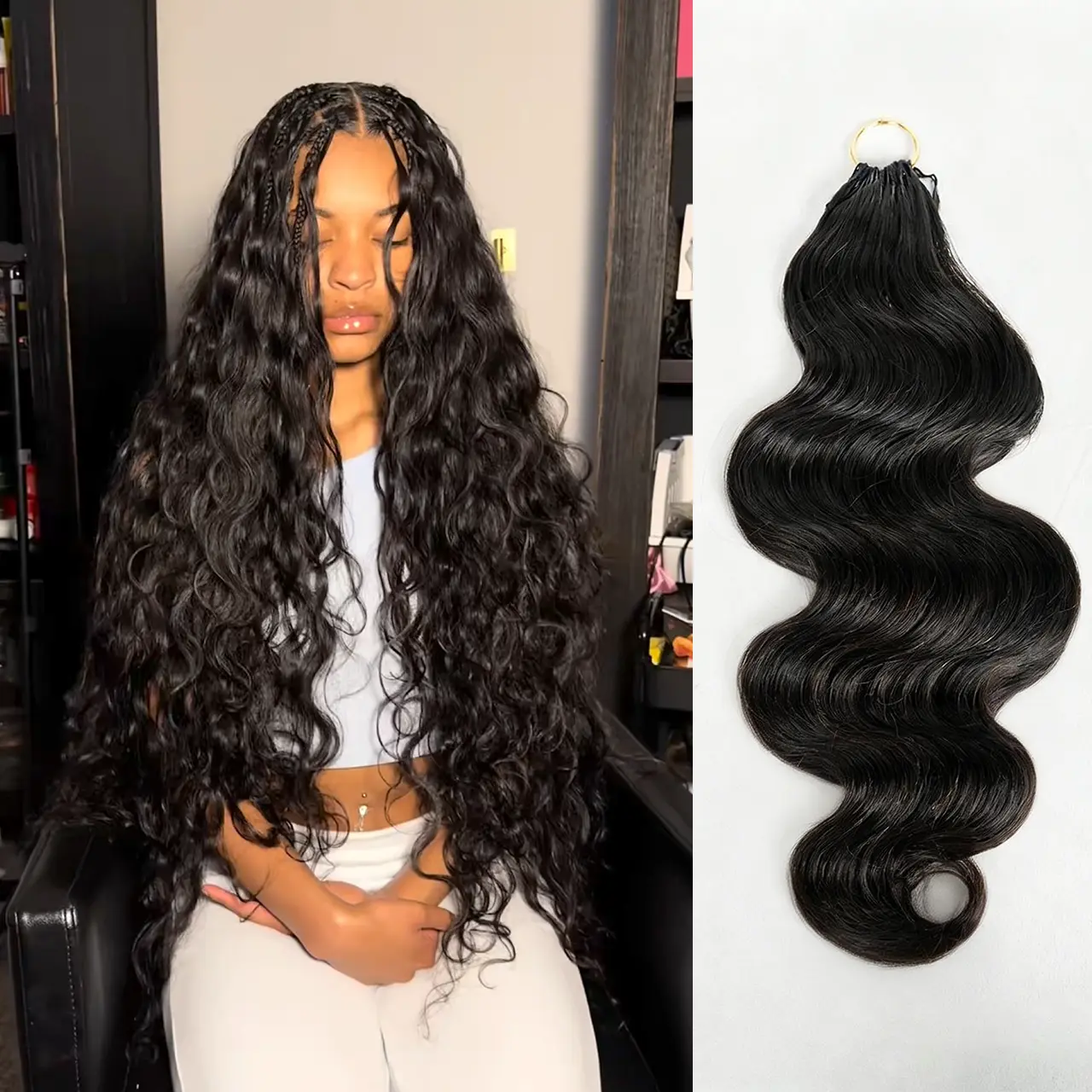 【Hot】Glueless Natural Color Human Hair Crochet Extensions - Miracle Knots, Pre-Separated, 50g/Pack, Knotless Boho Hair Braids, DIY Extensions, Fragrance Free, 3-4 Packs for Full Head, Multiple Curly & Wave Textures, Summer Protective Style, Crochet Hair,