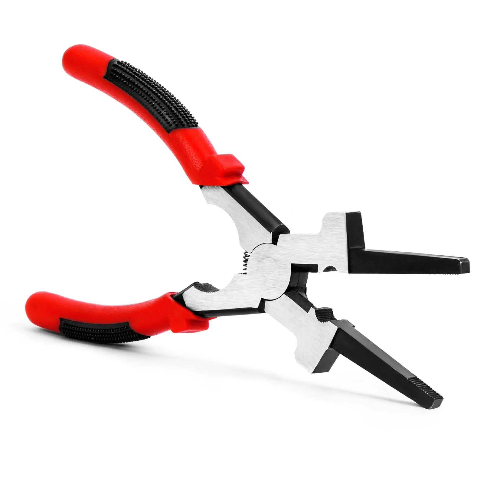 1 Pair 8-Inch MIG Welding Pliers - Multi-Functional Carbon Steel Hand Tool with Ergonomic Insulated Grip, Long Nose, Built-In Wire Cutters, Nozzle Cleaner, Rust-Resistant, Durable, Portable Packaging for Professional Use