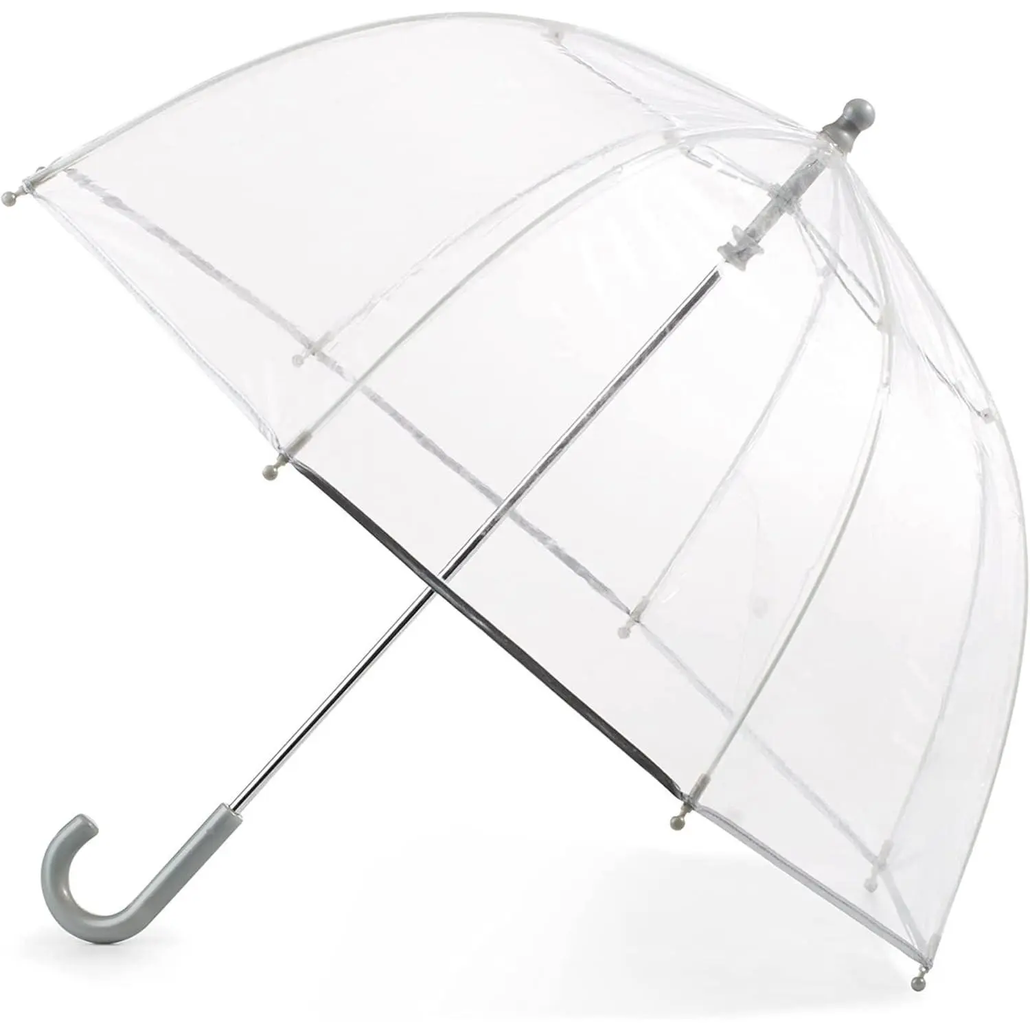 Clear Dome Bubble Rain Umbrella for Kids, Fiberglass Frame, Windproof, Lightweight, Stick, Full 36 Inch Arc(Gift)