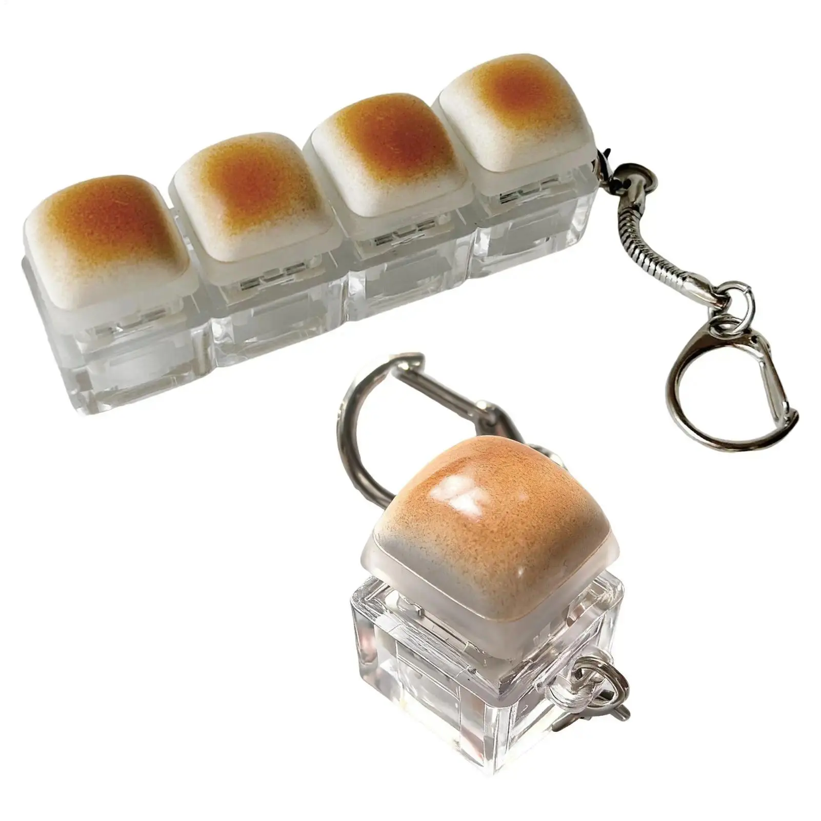 Bread Shaped Keyboard Fidget Toy, Cute Handheld Push Button Clicker for Sensory Stress Relief, Fun Gift for Adults & Kids
