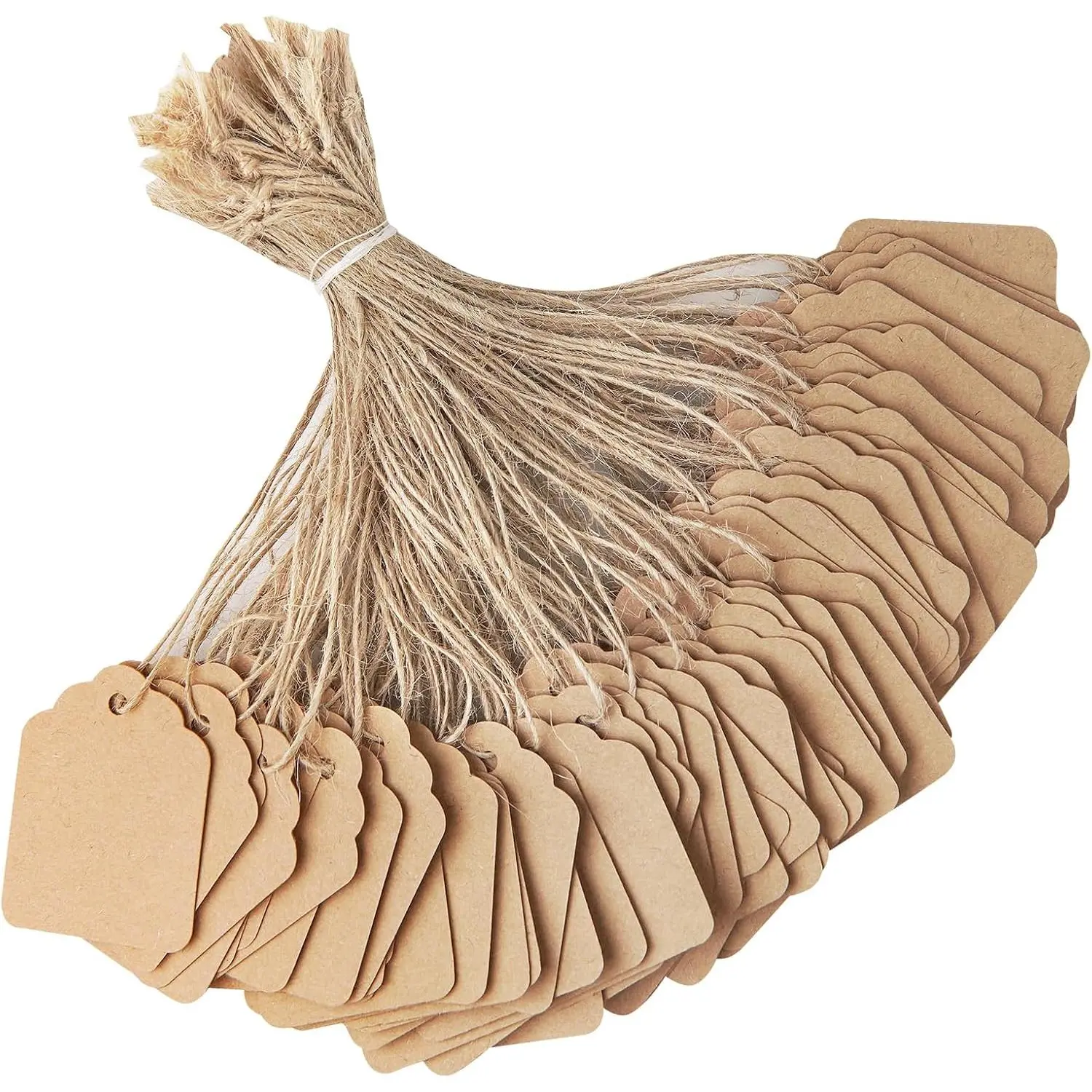 Price Tags with String Attached - 500PCS Kraft Paper Hang Tags for Labeling Gifts Bags Clothes Jewelry Retail Garage/Yard Sale for Pricing 1.4x1.8inch