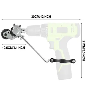 Upgraded Version Electric Nibbler Drill Attachment with Adapter, Sheet Metal Cutter Shears for Cutting Iron, White Sheet, Steel, Copper, Aluminum & Tin