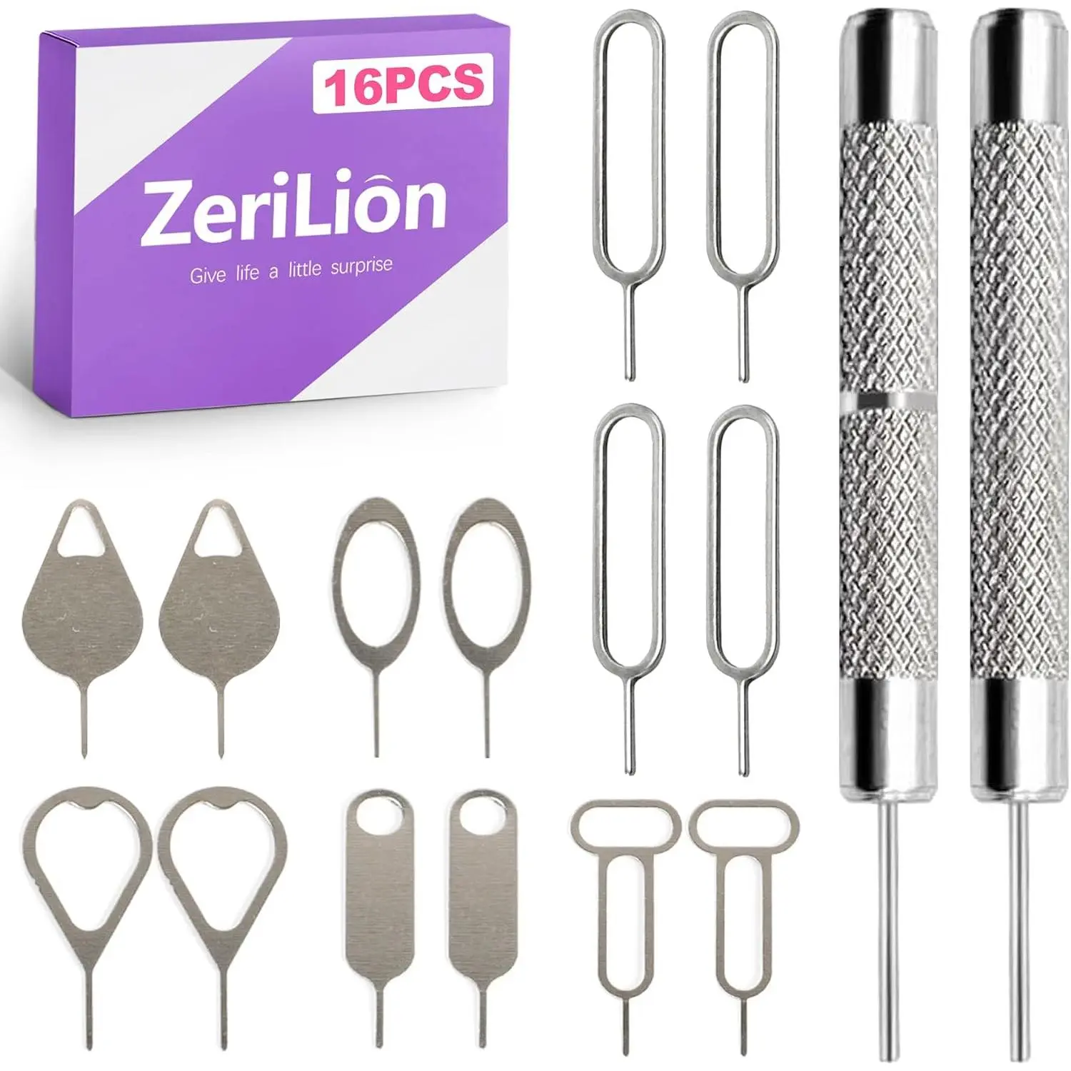 16 Pack SIM Card Ejector Tool Kit, Phone Tray Opener Pin for Easy Removal, Standard Key for  Cell Phones, Tablets and Other Mobile Devices