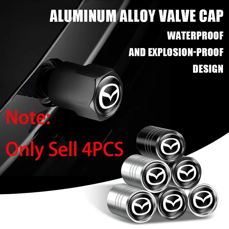 4Pcs Metal Car Styling Wheel Tire Valve Caps Cover Vehicle Accessories Auto Parts For Mazda 2 3 6 5 Demio CX3 CX4 CX5 CX-4 CX-5 CX7 CX30 MX3 MX5 MS Speed Axela Atenza