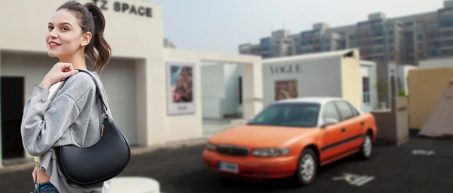 Crescent Shoulder Bags for Women Cute Hobo Tote Handbag Under the Arm Purses Mini Clutch Purse with Zipper Closure Crescent Shoulder Bags for Women Cute Hobo Tote Handbag Under the Arm Purses Mini Clutch Purse with Zipper Closure