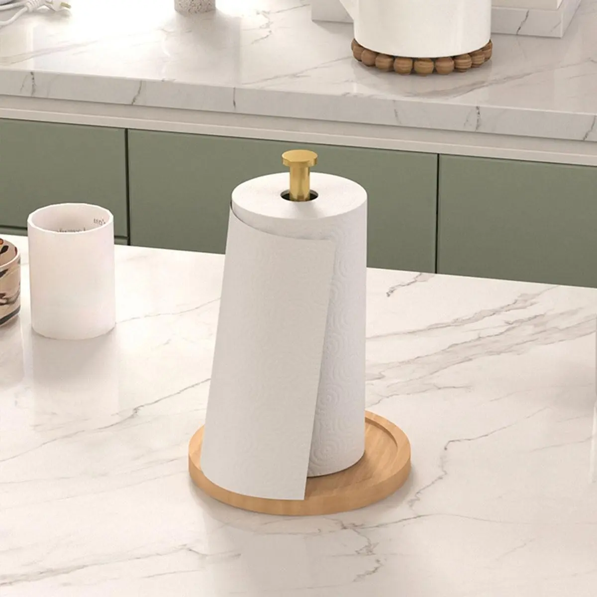 Kitchen Paper Towel Holder, Stainless Steel Countertop Dispenser, Organizer, Space-Saving Design, Kitchen Roll Rack, Storage Accessory