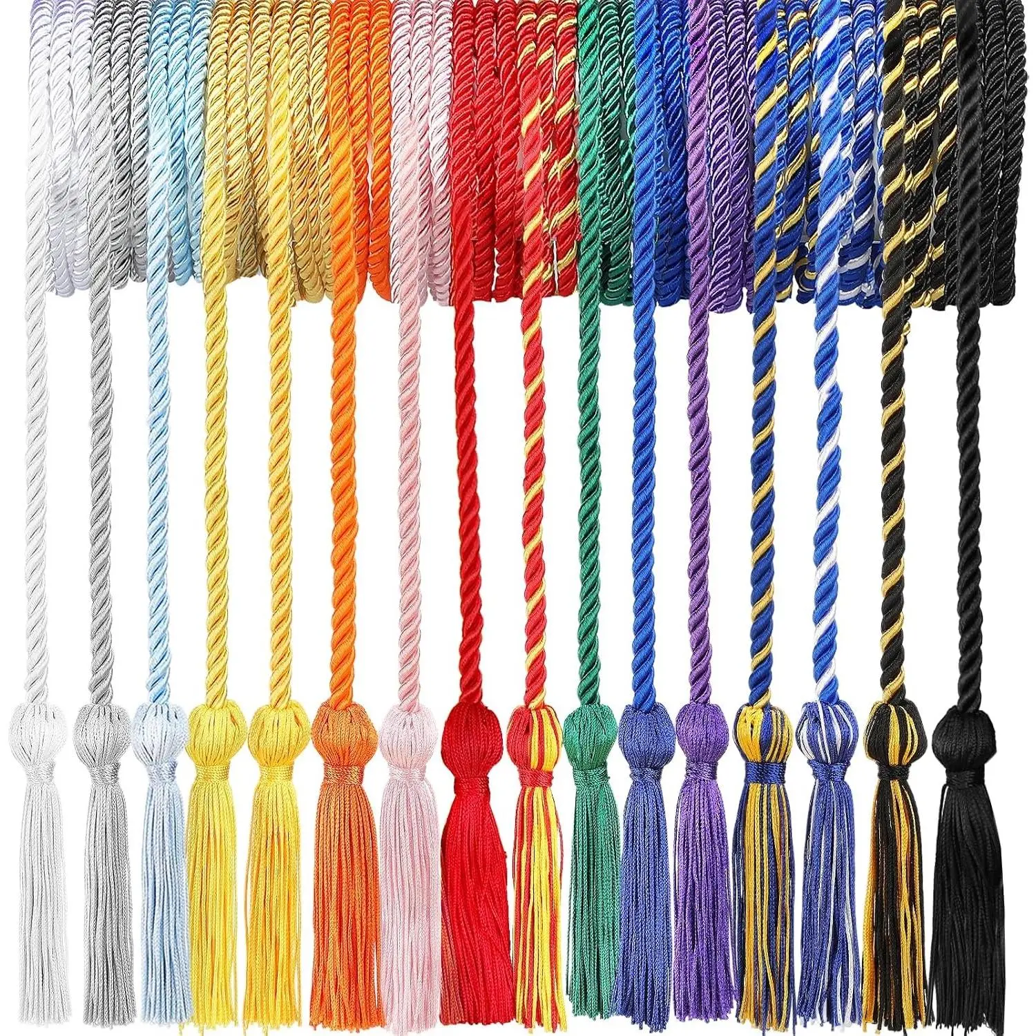 16 Colors 2025 Graduation Honor Cords with Tassel for Bachelor Gown, Ideal Graduation Gifts Multiple Colors Available