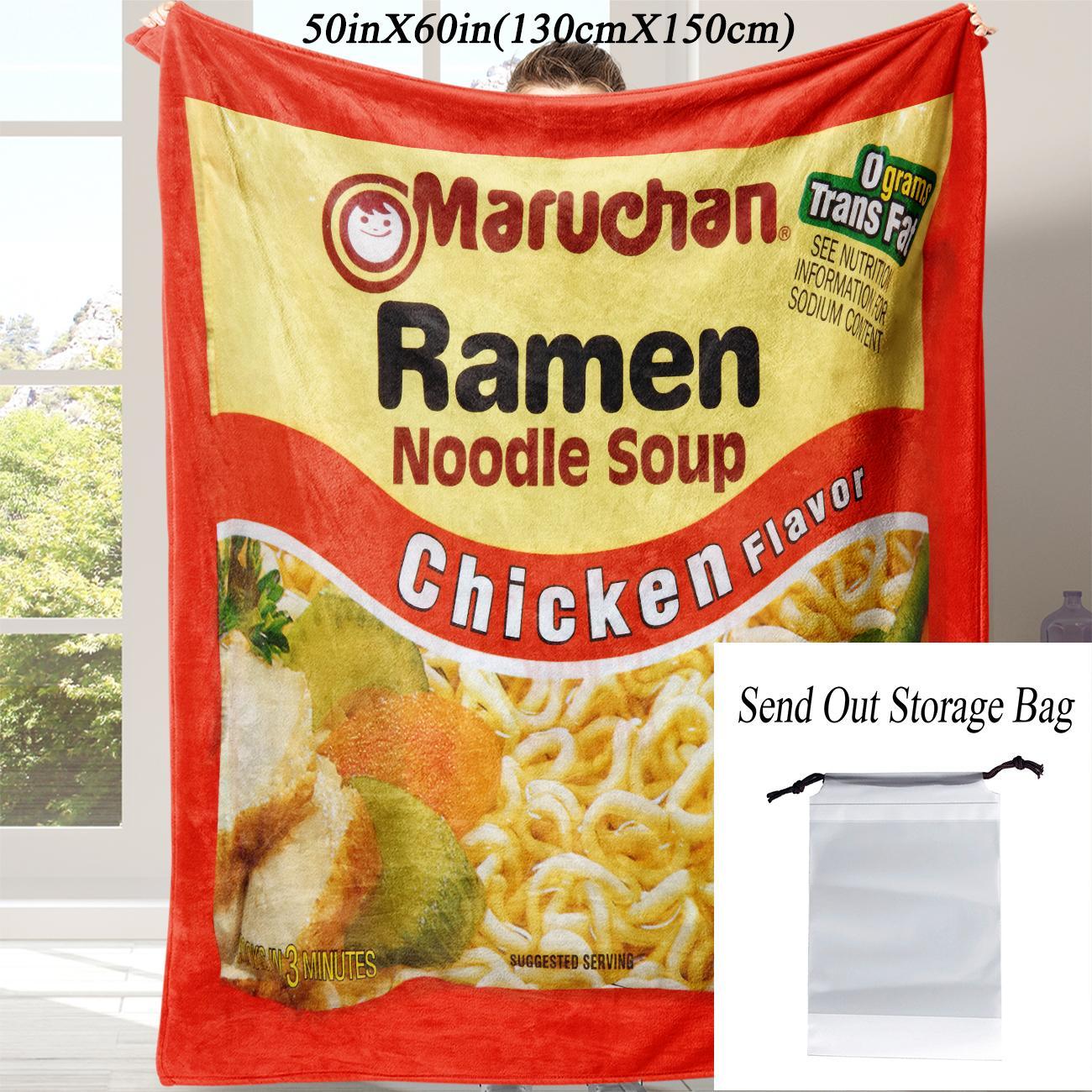 Chicken Noodle Pattern Blanket, Soft Comfortable Throw Blanket, Warm Napping Blanket for Home Office School Dormitory Camping, Travel Blanket #TOP PICKS