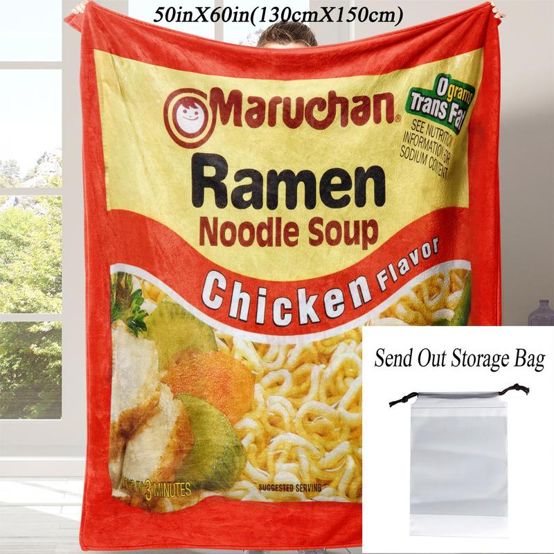 Chicken Noodle Pattern Blanket, Soft Comfortable Throw Blanket, Warm Napping Blanket for Home Office School Dormitory Camping, Travel Blanket #TOP PICKS